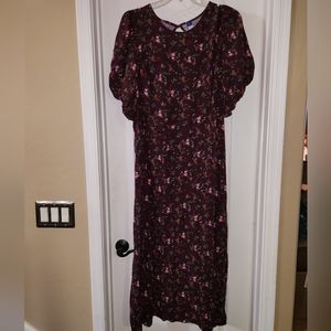 Old Navy Purple Floral Dress with Keyhole Back 4X